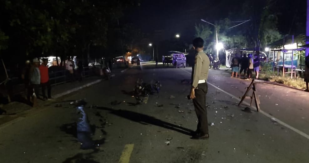 Tabrakan Maut di Pantai Hamadi, dua Pemuda Tewas di Tempat