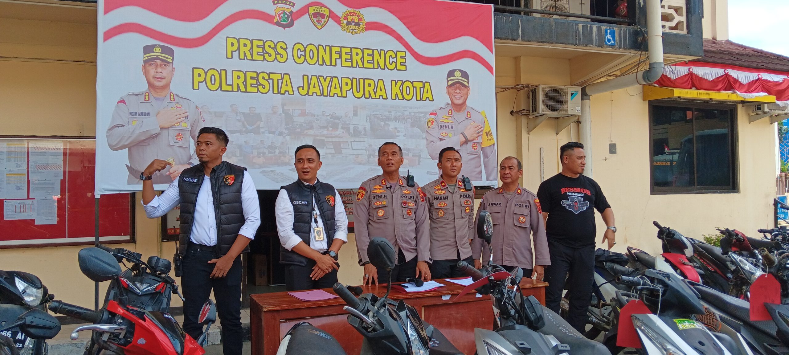 Polresta Jayapura Amankan 34 Motor Curian