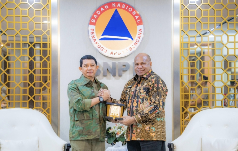 Gercep! Gubernur MDF Sambangi BNPB Pusat Bahas Penanganan Abrasi dan Kekeringan yang Ancam Warga Papua