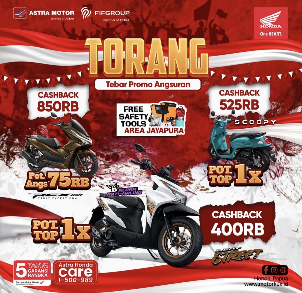 Sambut Bulan Kemerdekaan Dengan Promo ‘TORANG’ dari Honda