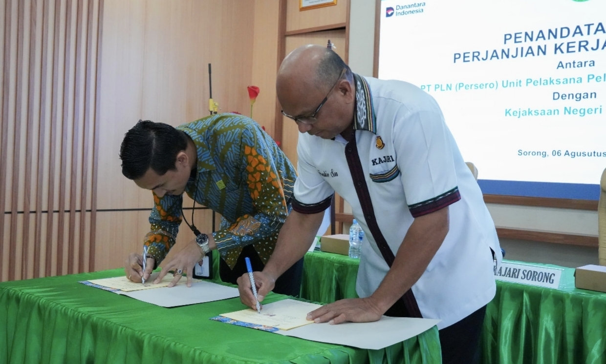 Perkuat Sinergi Pelayanan Publik, PLN dan Kejaksaan Negeri Sorong Tandatangani Kerja Sama Pendampingan Hukum