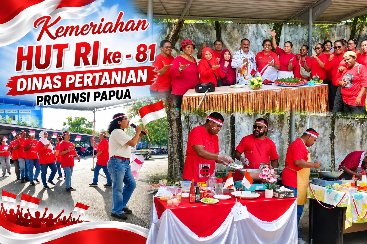 Sambut HUT RI ke-81: Dinas Pertanian Papua Gelar Lomba Masak Nasi Goreng, Tumpeng hingga Karoke