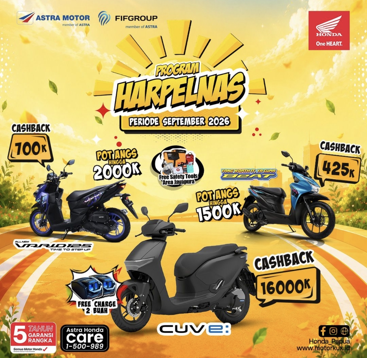 Promo HARPELNAS Honda Khusus Bulan September