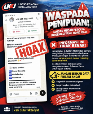 JBGP: Gubernur Papua Tidak Pernah Membagikan Hadiah Lewat Media Sosial, Itu HOAX..!